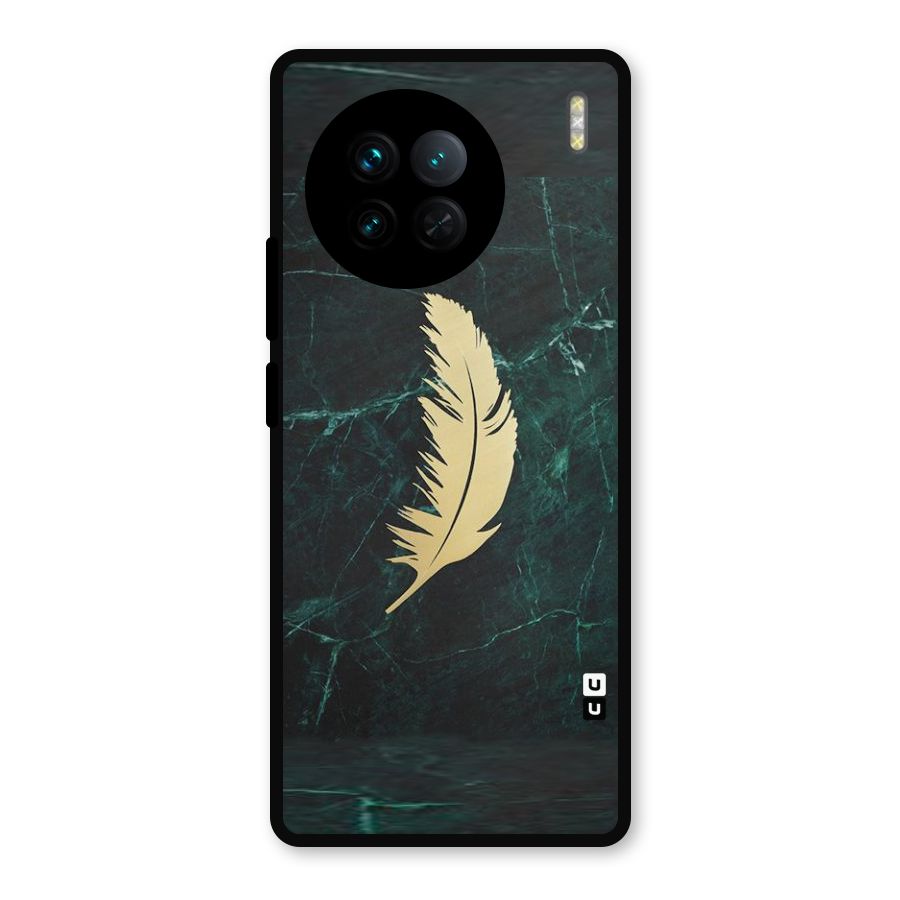 Golden Feather Metal Back Case for Vivo X90