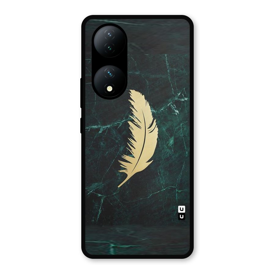 Golden Feather Metal Back Case for Vivo Y100
