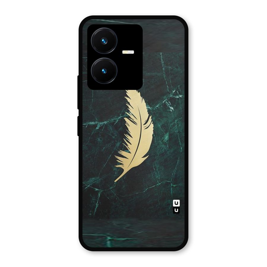 Golden Feather Metal Back Case for Vivo Y22