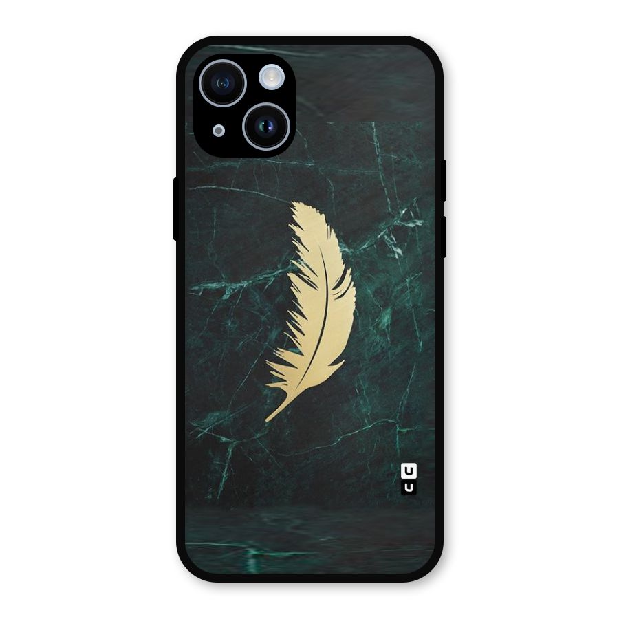 Golden Feather Metal Back Case for iPhone 14