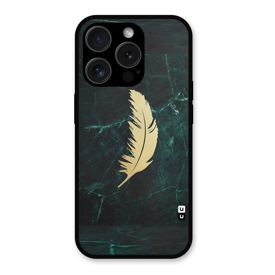 Golden Feather Metal Back Case for iPhone 15 Pro