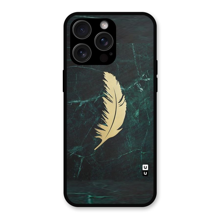 Golden Feather Metal Back Case for iPhone 15 Pro Max