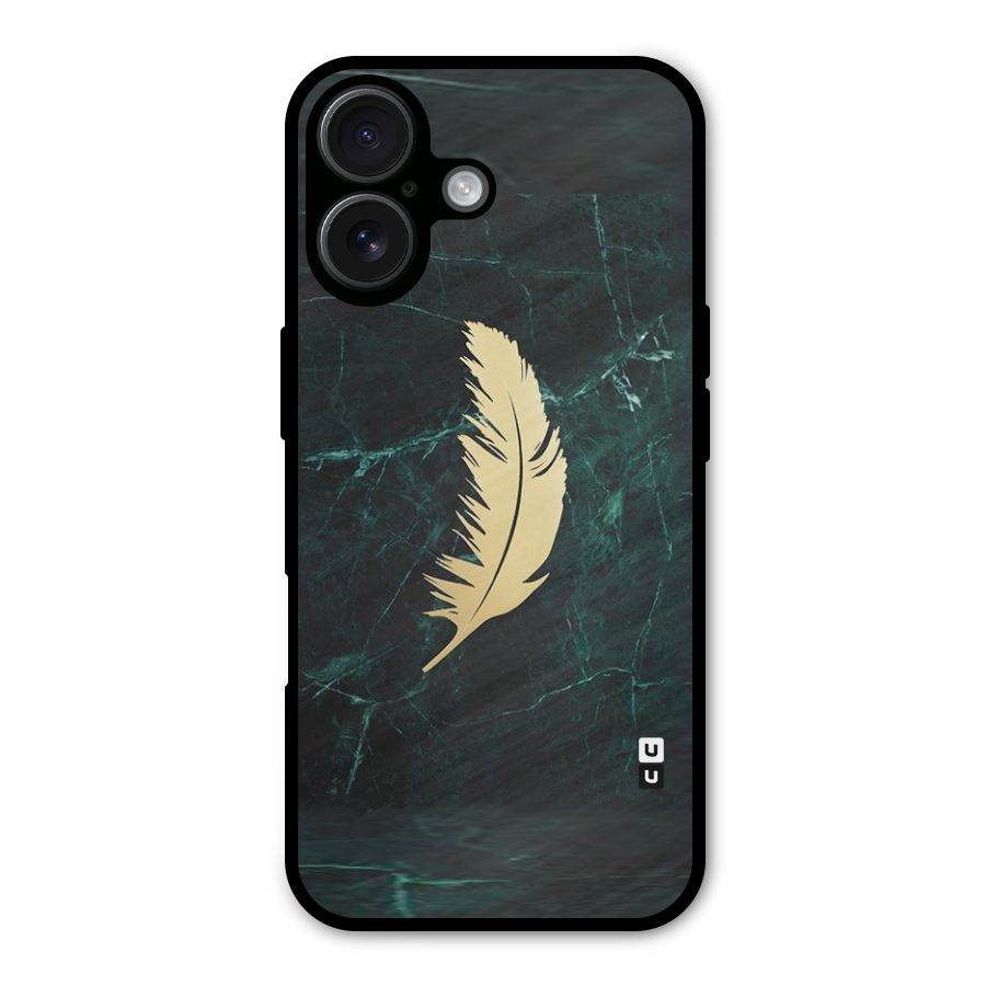 Golden Feather Metal Back Case for iPhone 16