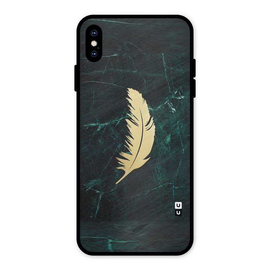 Golden Feather Metal Back Case for iPhone XS Max