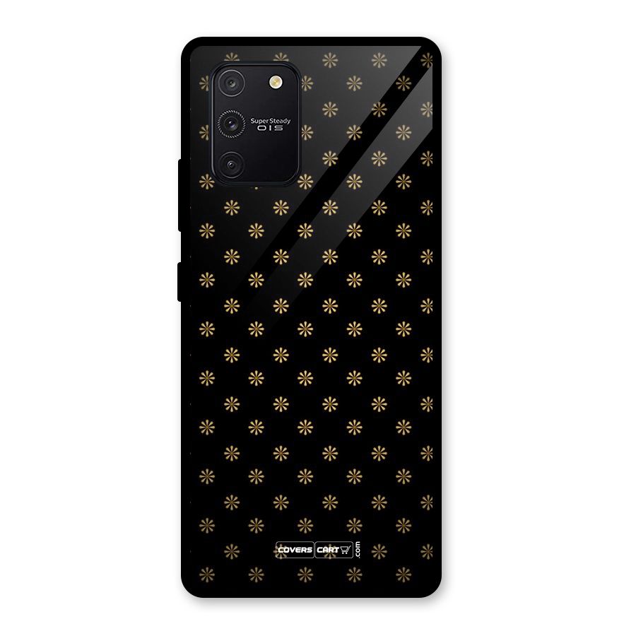 Golden Flowers Glass Back Case for Galaxy S10 Lite