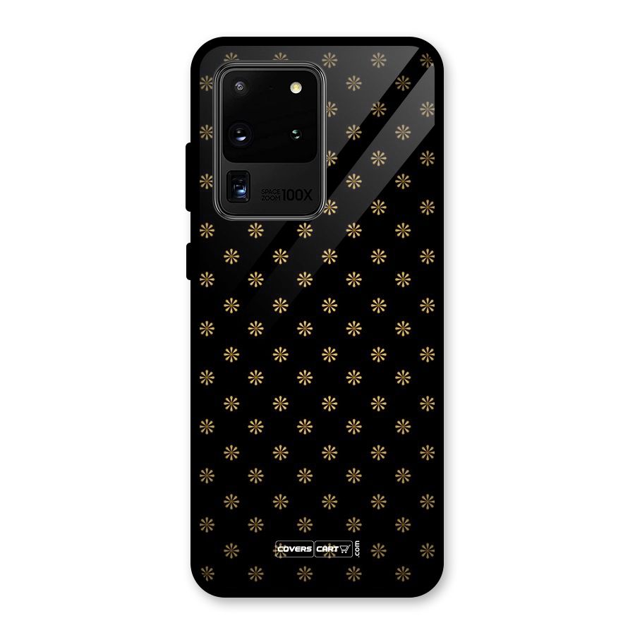 Golden Flowers Glass Back Case for Galaxy S20 Ultra