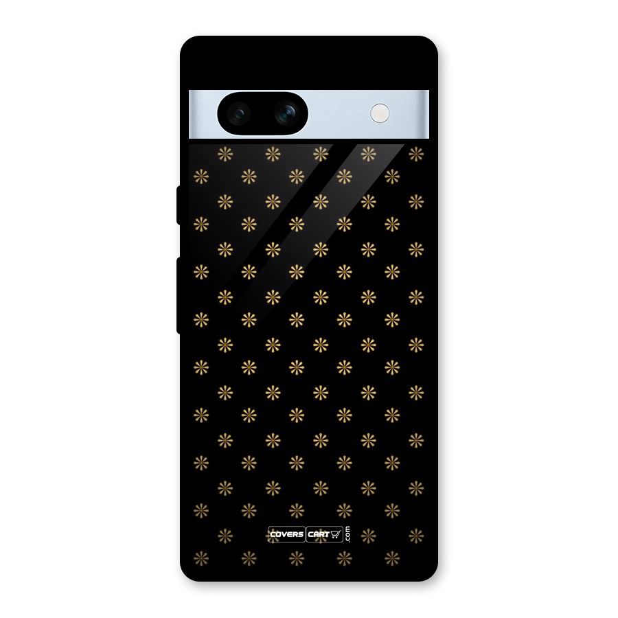 Golden Flowers Glass Back Case for Google Pixel 7a