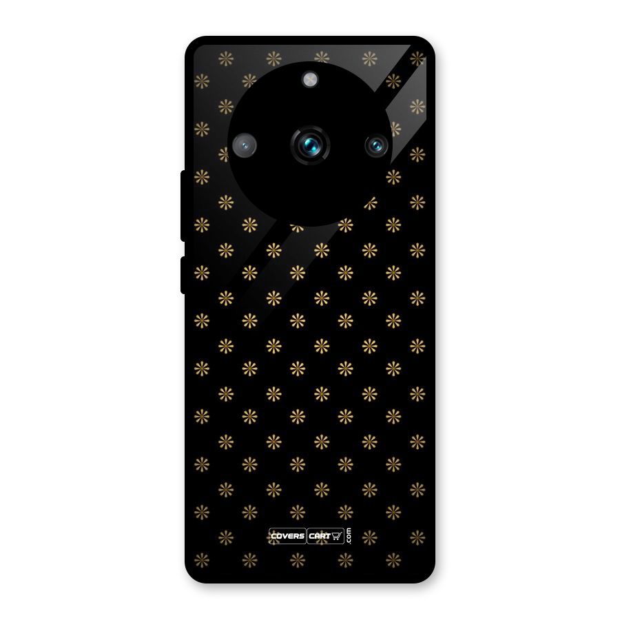 Golden Flowers Glass Back Case for Realme 11 Pro