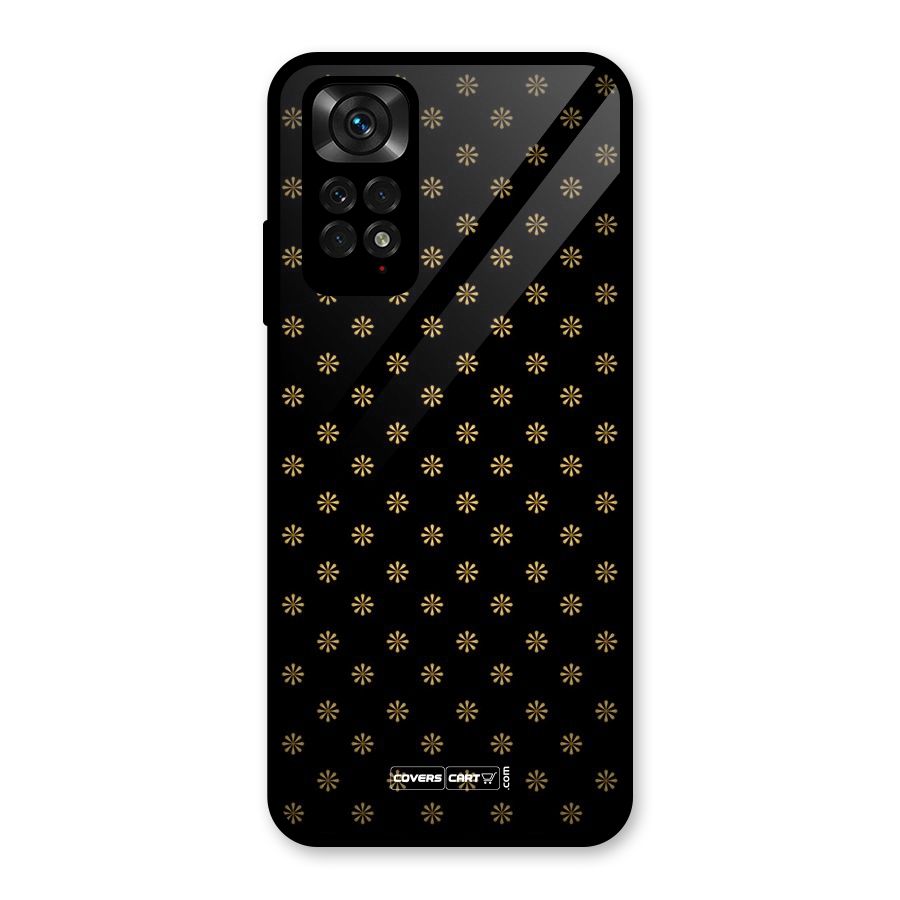 Golden Flowers Glass Back Case for Redmi Note 11S