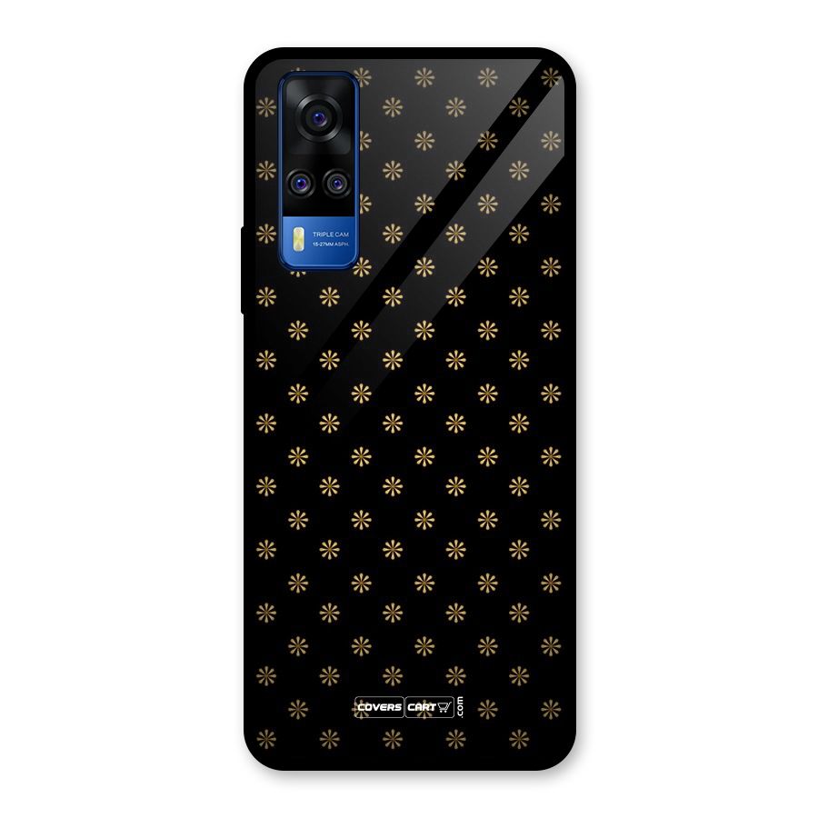 Golden Flowers Glass Back Case for Vivo Y31