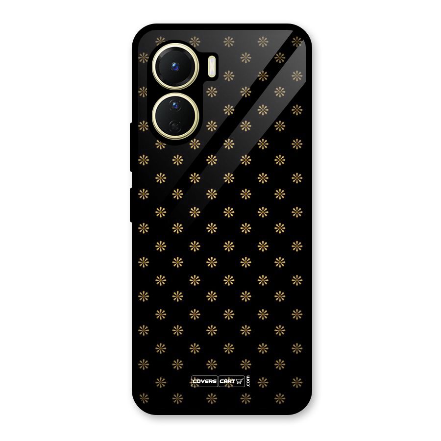 Golden Flowers Glass Back Case for Vivo Y56