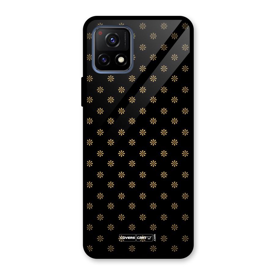 Golden Flowers Glass Back Case for Vivo Y72 5G