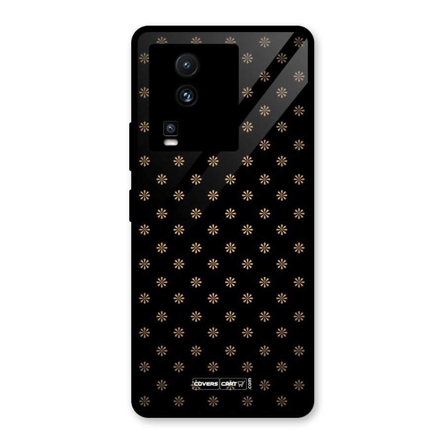 Golden Flowers Glass Back Case for Vivo iQOO Neo 7