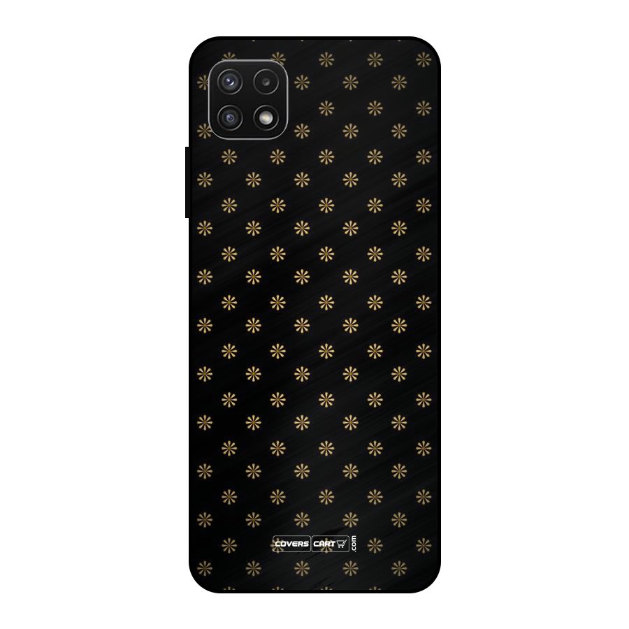 Golden Flowers Metal Back Case for Galaxy A22 5G
