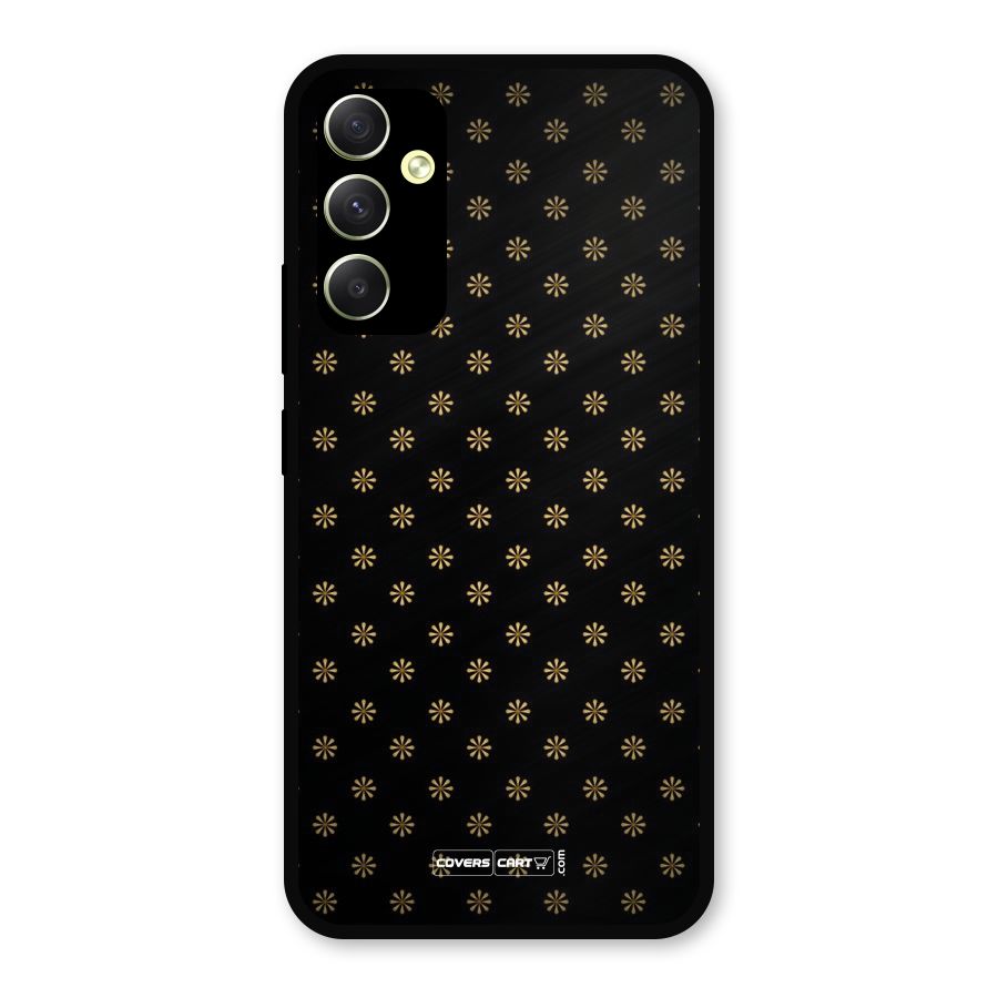 Golden Flowers Metal Back Case for Galaxy A34