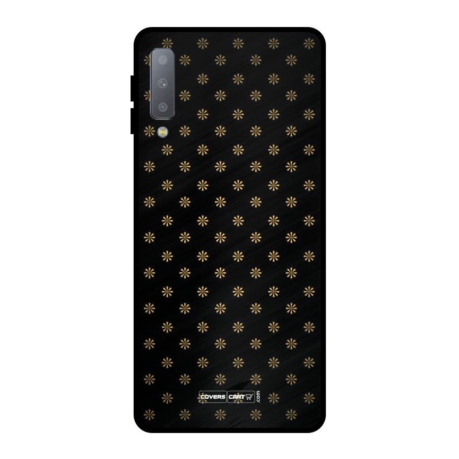 Golden Flowers Metal Back Case for Galaxy A7 (2018)