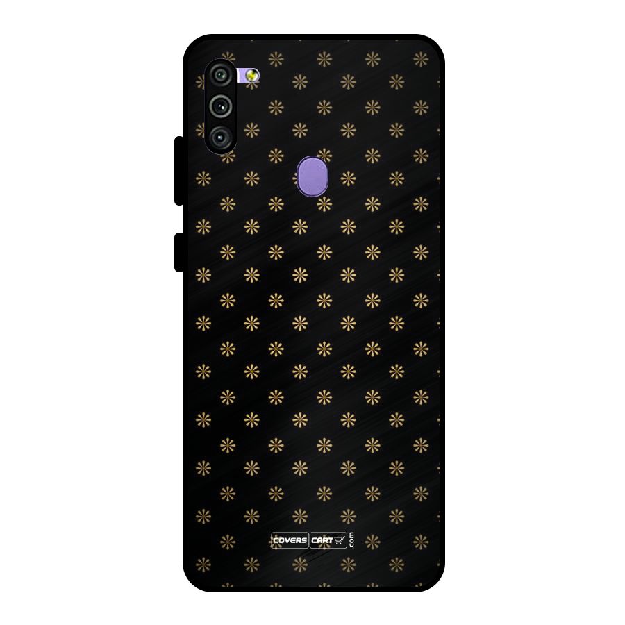 Golden Flowers Metal Back Case for Galaxy M11
