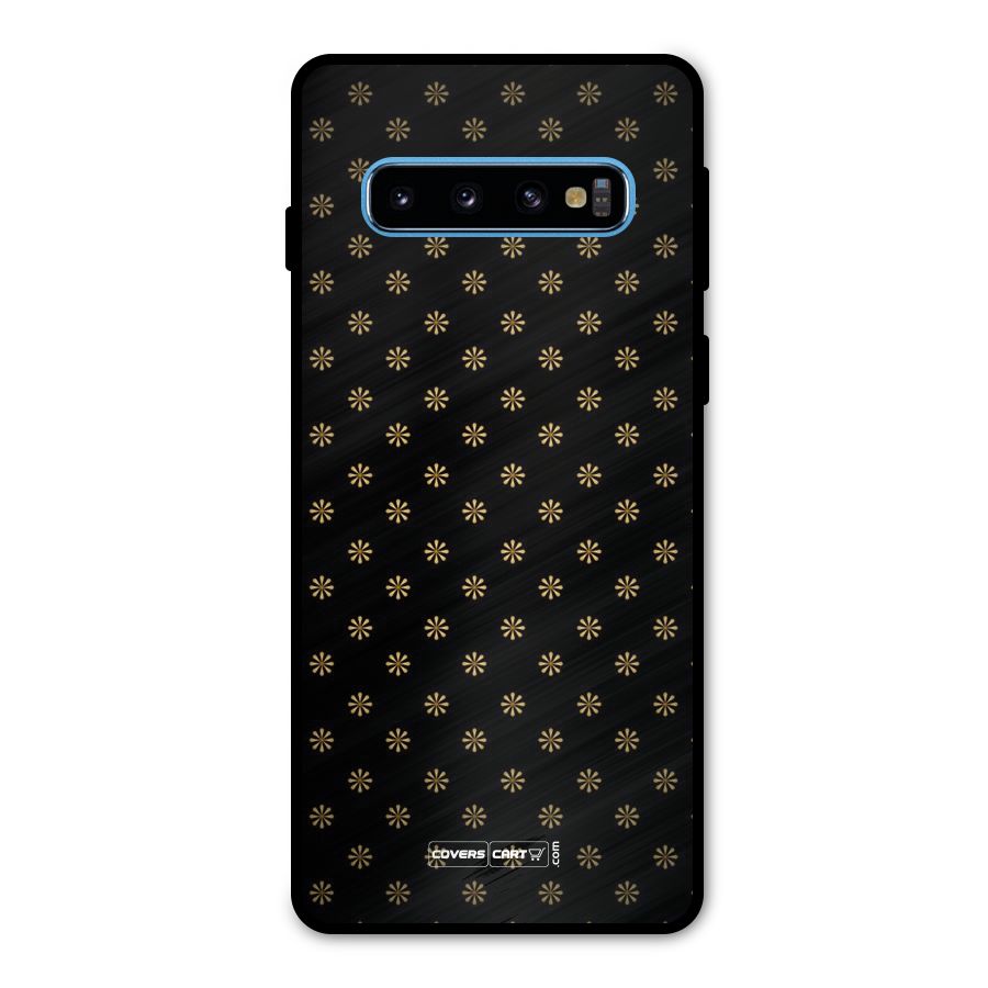 Golden Flowers Metal Back Case for Galaxy S10