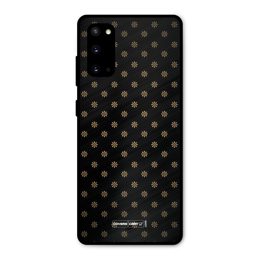 Golden Flowers Metal Back Case for Galaxy S20