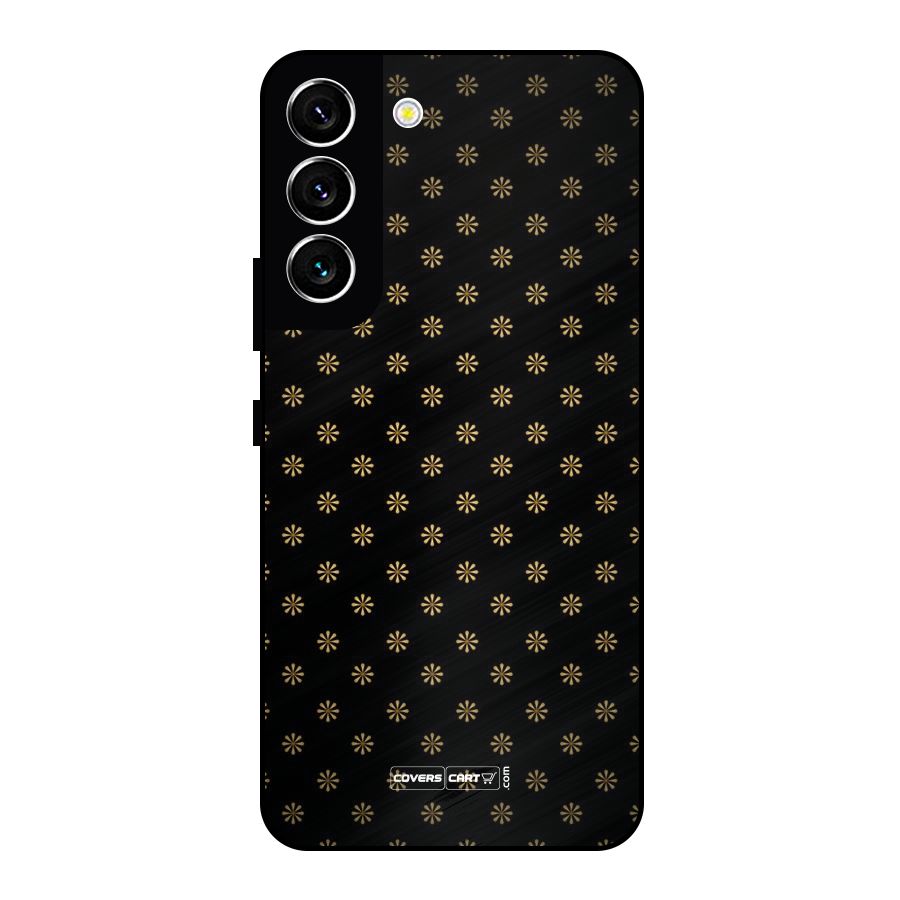 Golden Flowers Metal Back Case for Galaxy S22 5G