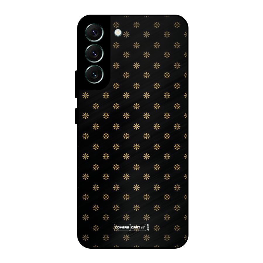 Golden Flowers Metal Back Case for Galaxy S22 Plus 5G