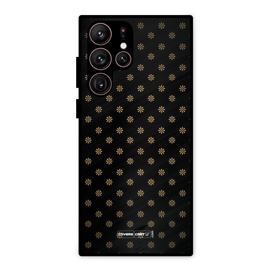 Golden Flowers Metal Back Case for Galaxy S22 Ultra 5G