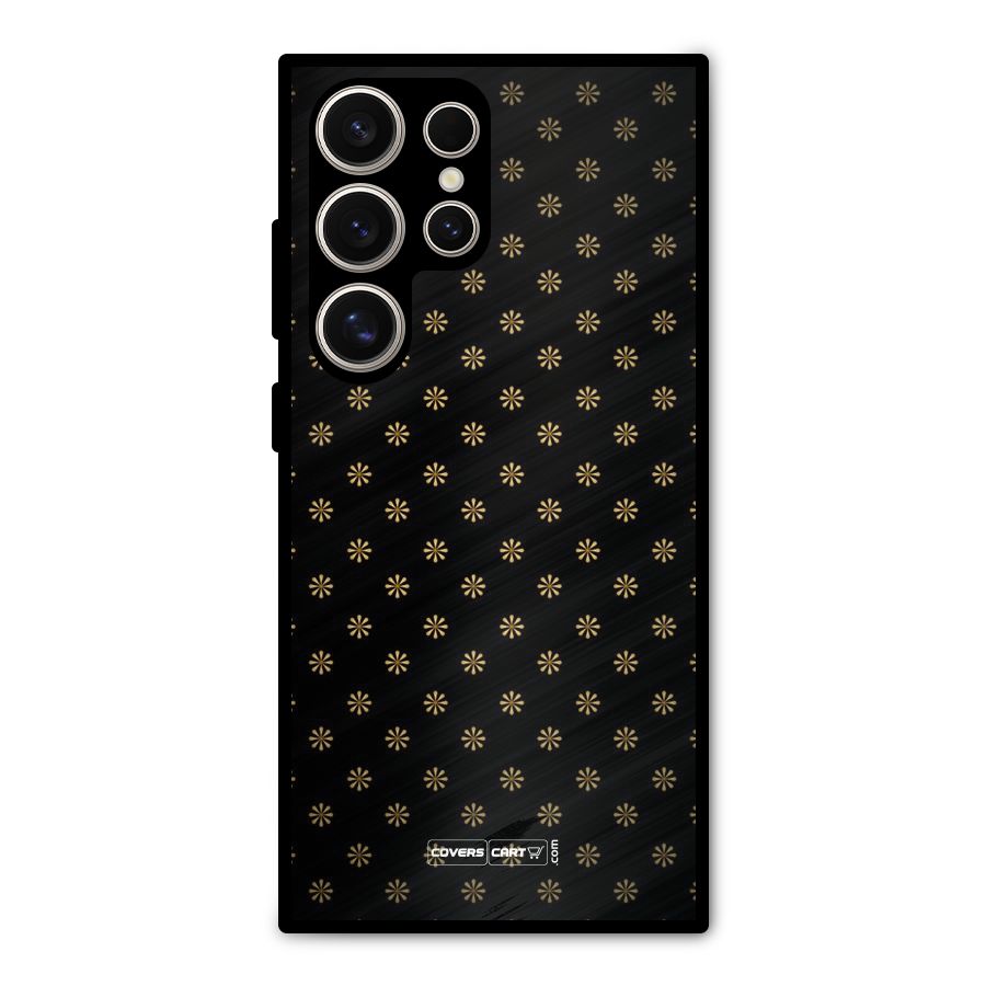 Golden Flowers Metal Back Case for Galaxy S24 Ultra