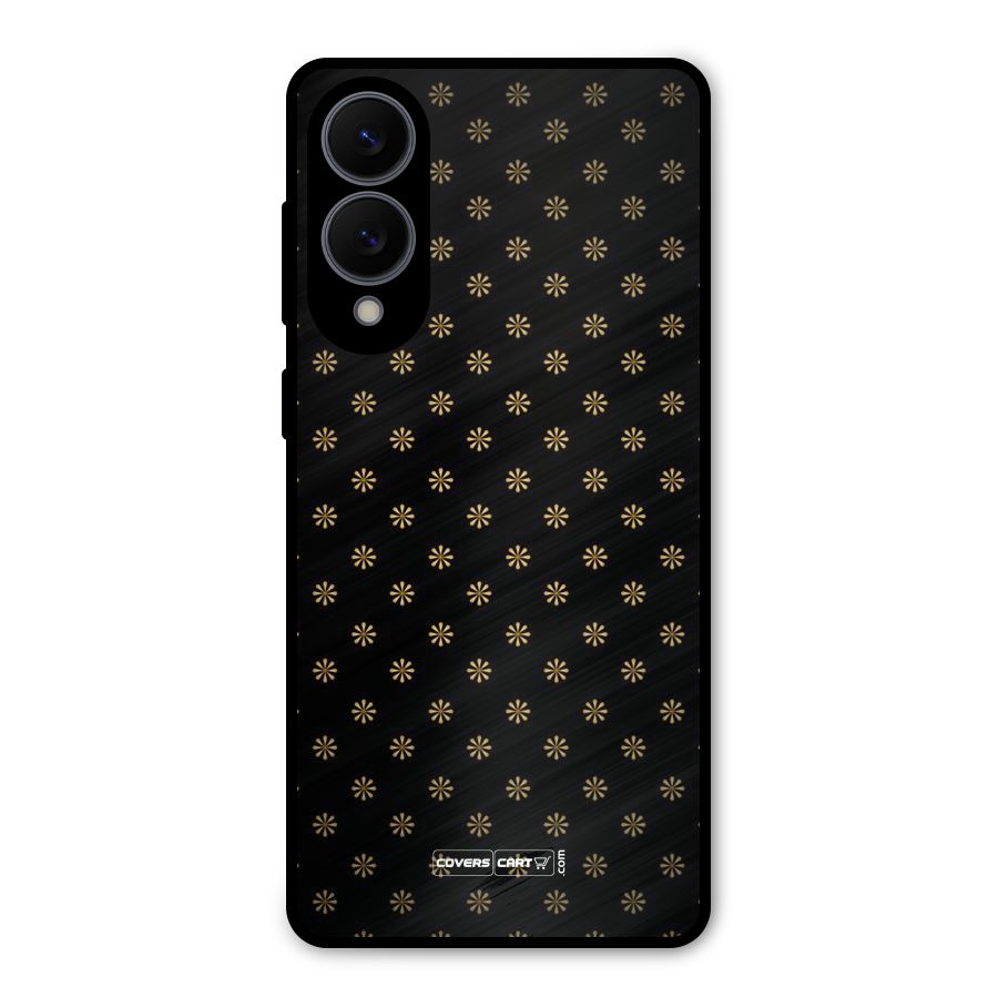 Golden Flowers Metal Back Case for Galaxy S25 Edge
