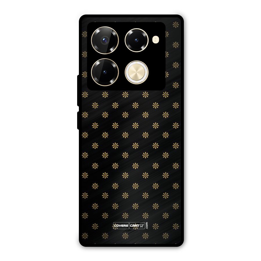 Golden Flowers Metal Back Case for Infinix Note 40 Pro Plus