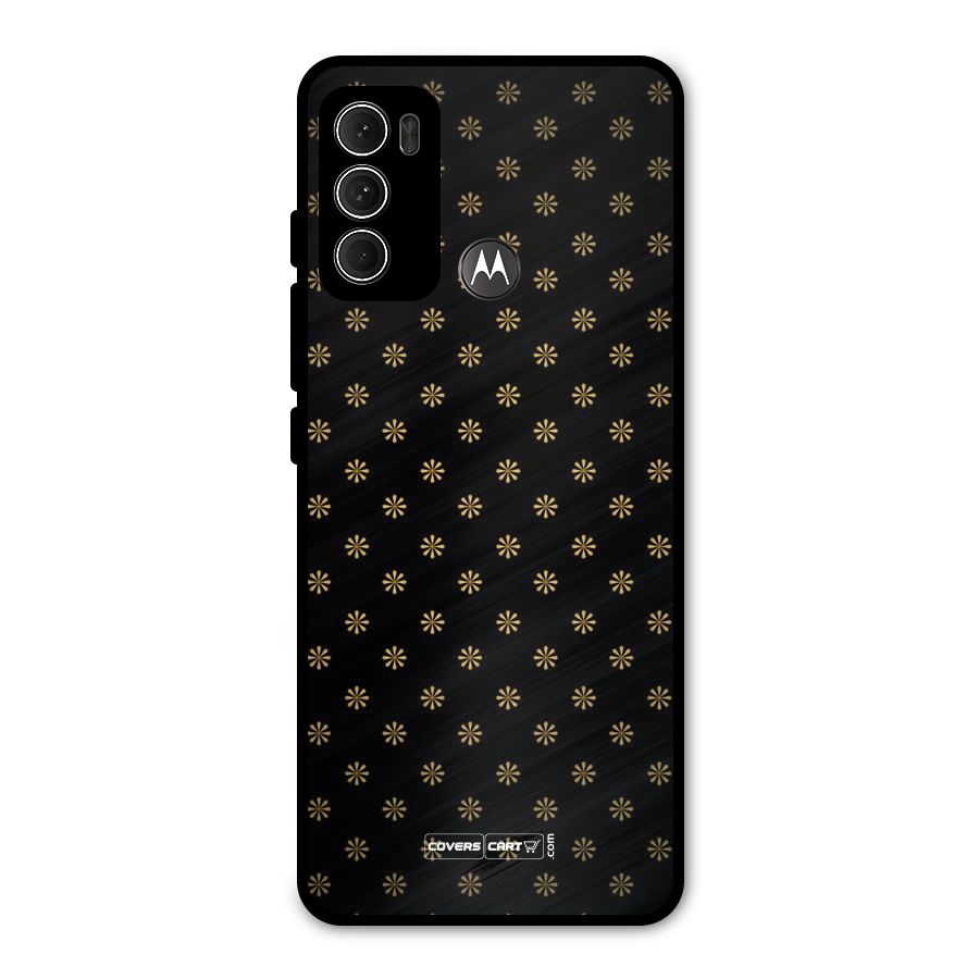 Golden Flowers Metal Back Case for Moto G60
