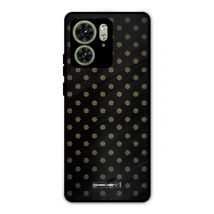 Golden Flowers Metal Back Case for Motorola Edge 40 5G