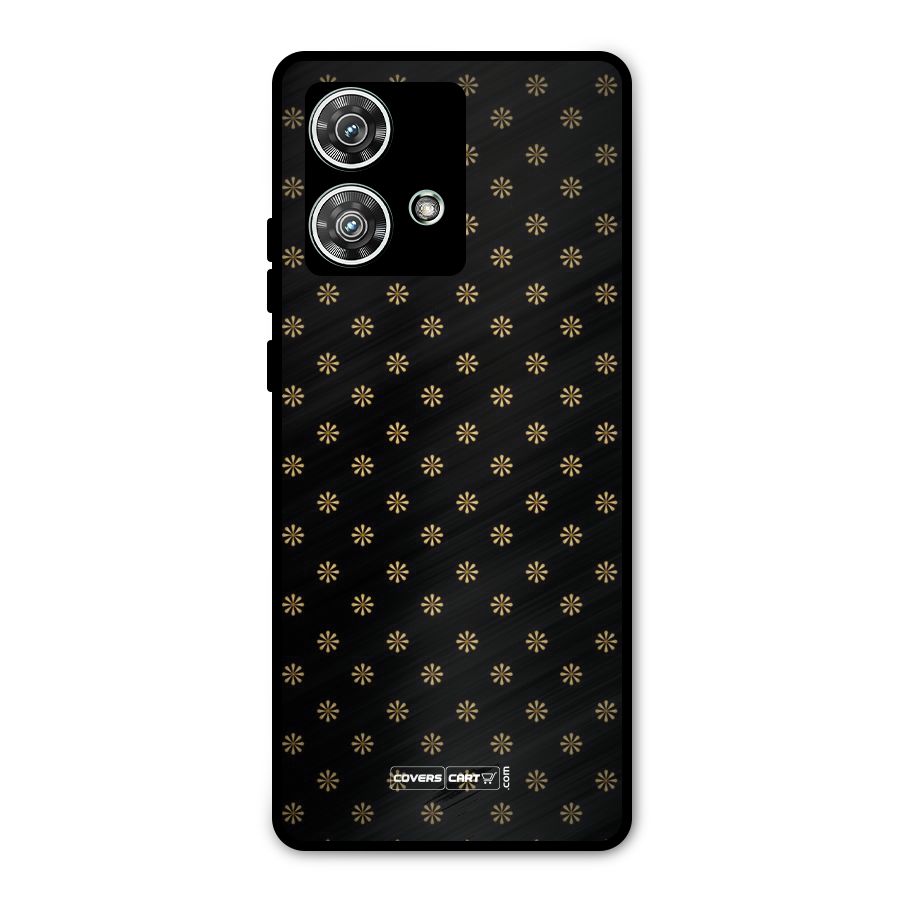 Golden Flowers Metal Back Case for Motorola Edge 40 Neo