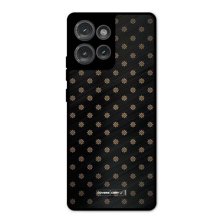 Golden Flowers Metal Back Case for Motorola Edge 50