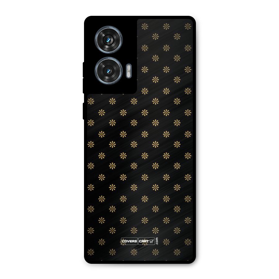 Golden Flowers Metal Back Case for Motorola Edge 50 Fusion