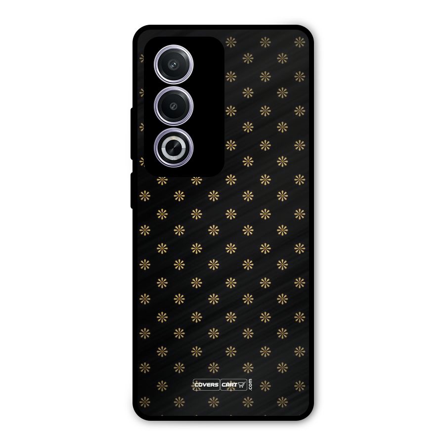 Golden Flowers Metal Back Case for Oppo A3 Pro