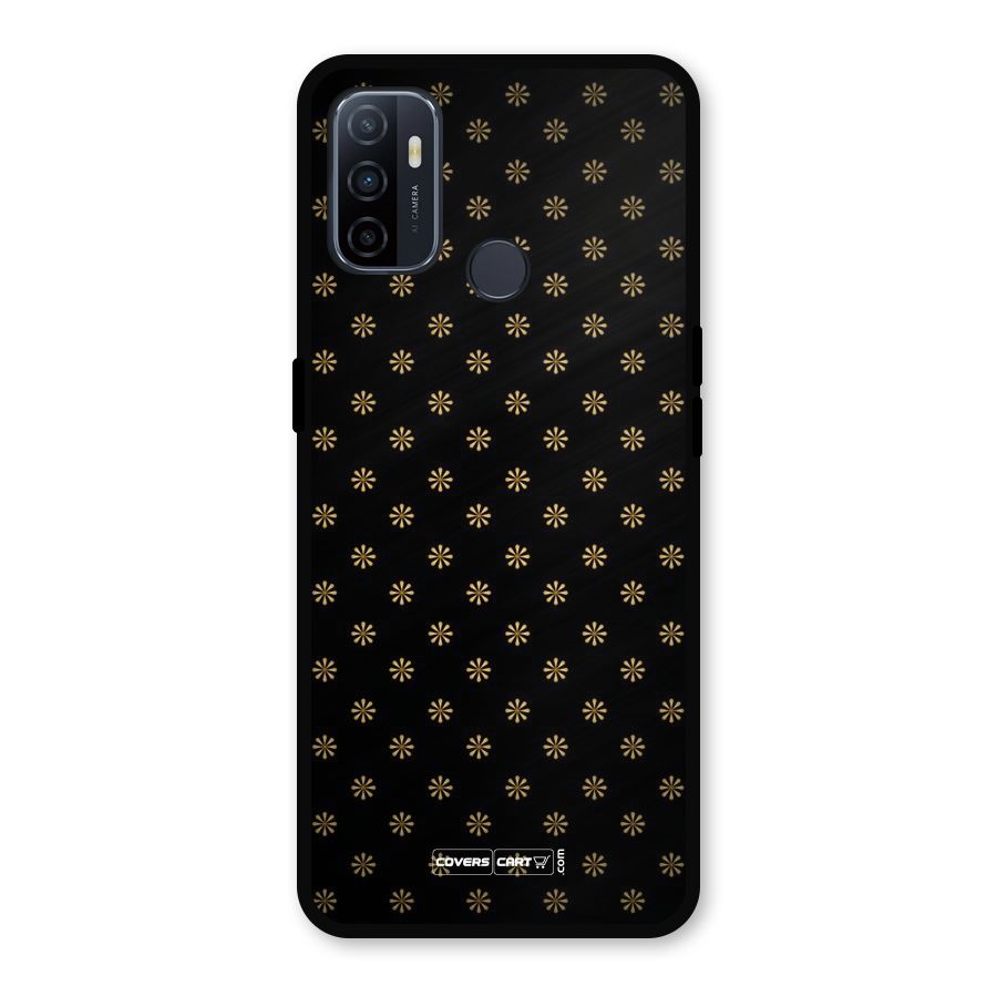 Golden Flowers Metal Back Case for Oppo A53