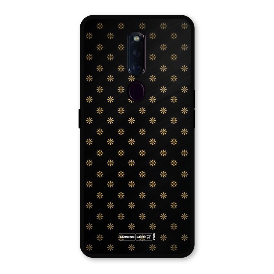 Golden Flowers Metal Back Case for Oppo F11 Pro