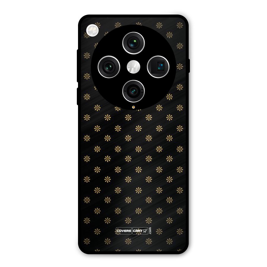 Golden Flowers Metal Back Case for Oppo Find X8 Pro