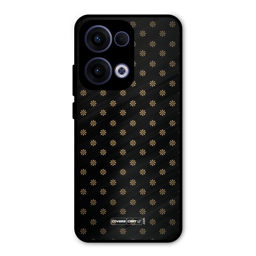 Golden Flowers Metal Back Case for Oppo Reno13