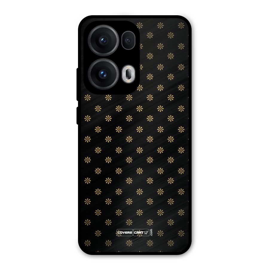 Golden Flowers Metal Back Case for Oppo Reno13 Pro