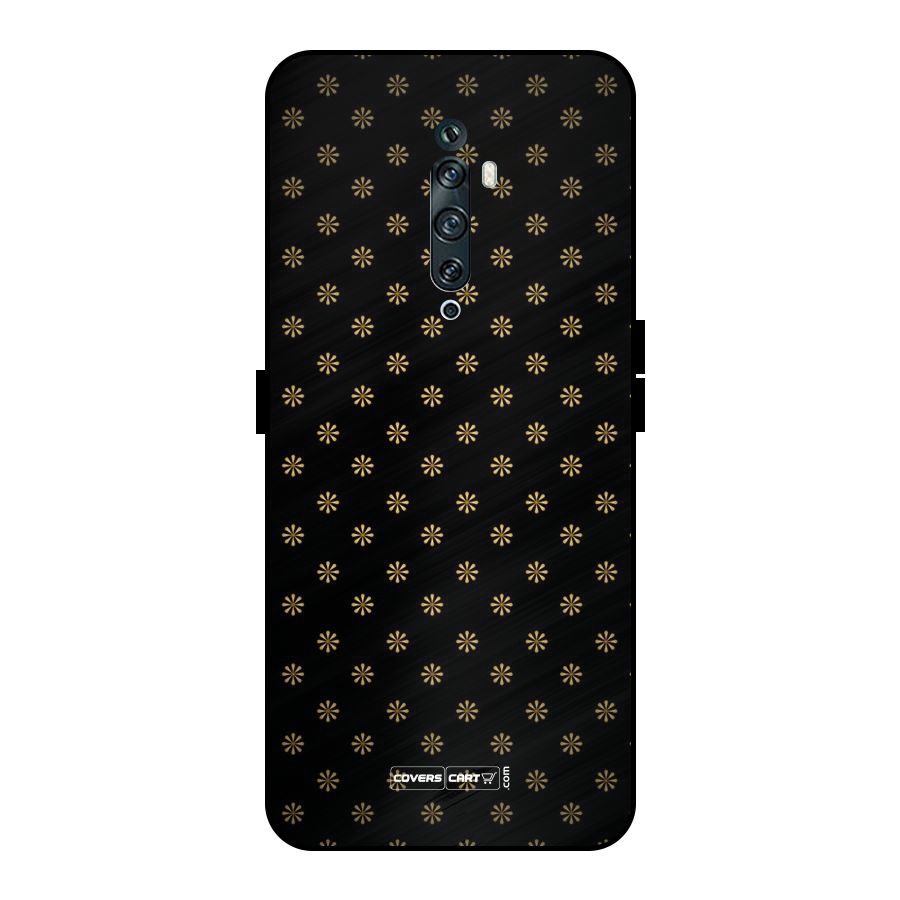 Golden Flowers Metal Back Case for Oppo Reno2 F