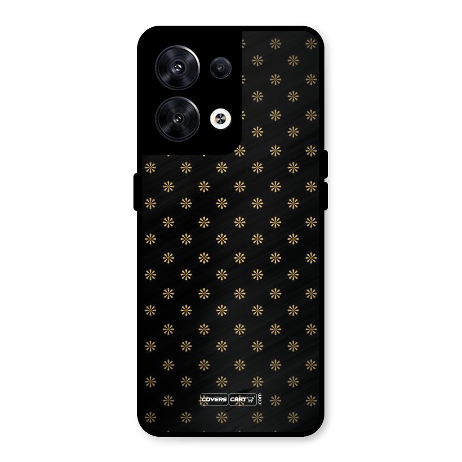 Golden Flowers Metal Back Case for Oppo Reno8 5G