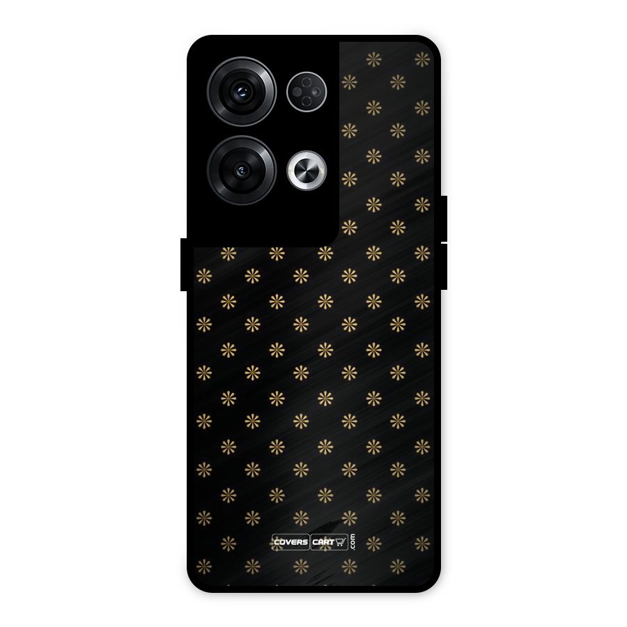 Golden Flowers Metal Back Case for Oppo Reno8 Pro 5G