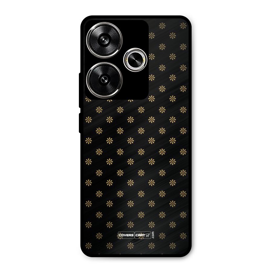 Golden Flowers Metal Back Case for Poco F6