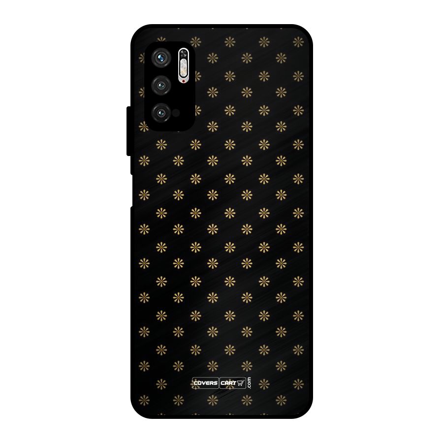 Golden Flowers Metal Back Case for Poco M3 Pro 5G