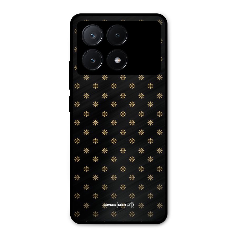 Golden Flowers Metal Back Case for Poco X6 Pro