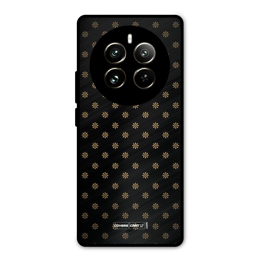Golden Flowers Metal Back Case for Realme 12 Pro