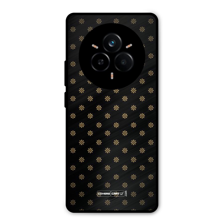 Golden Flowers Metal Back Case for Realme 14 Pro