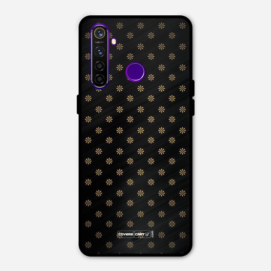 Golden Flowers Metal Back Case for Realme 5 Pro