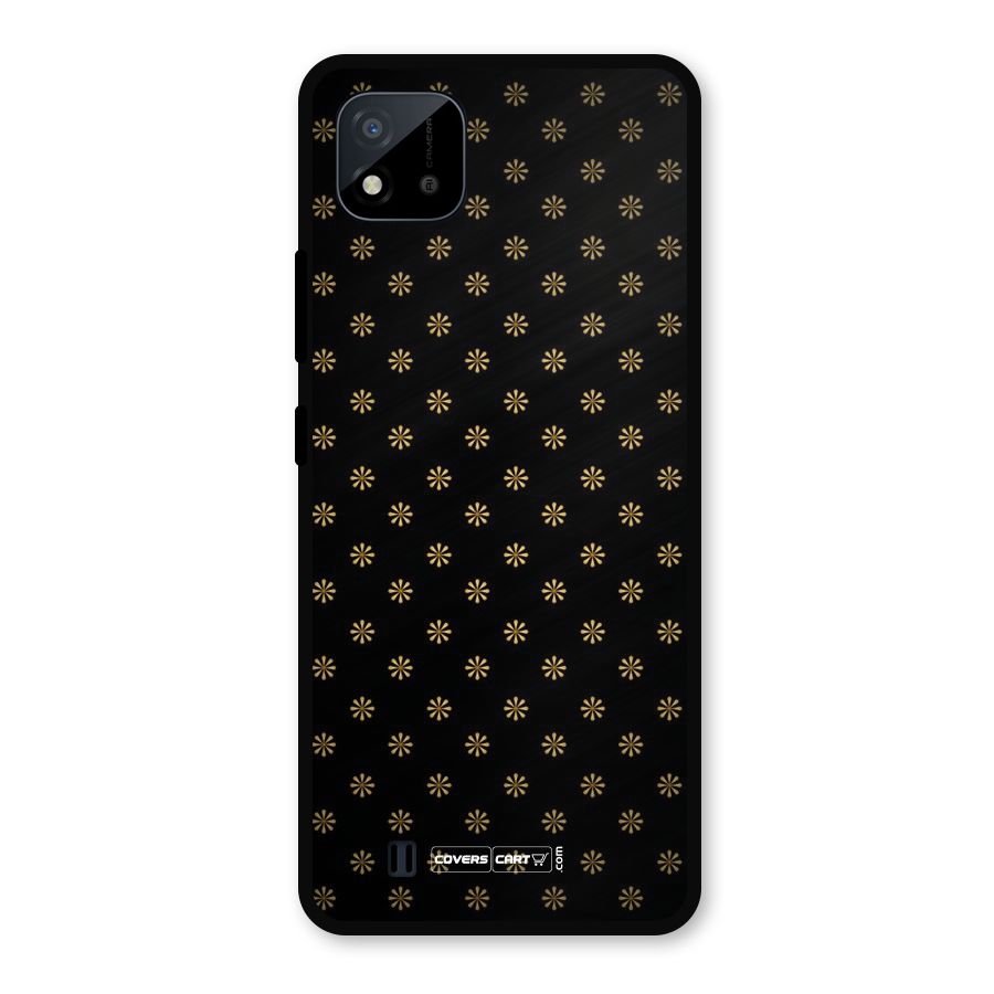 Golden Flowers Metal Back Case for Realme C11 2021